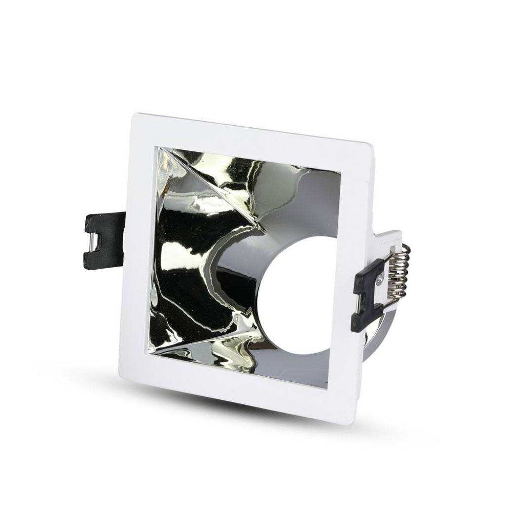 GU10 Recessed Lamp White-Chrome Square