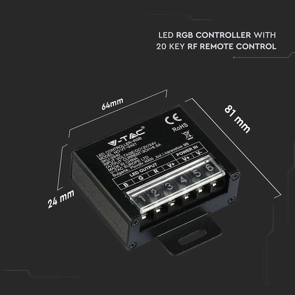 LED RGB RF Remote Control Mini