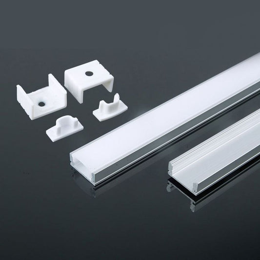 Profile for LED Strip - Surface mounted 2000x17.4x7mm Milky - Set