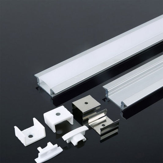 Profile for LED Strip - Recessed 2000x24.7x7mm Milky - Kit White housing