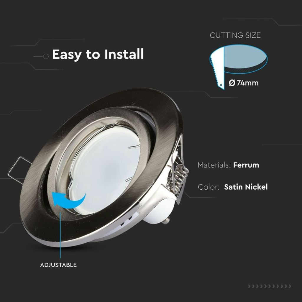 GU10 Housing Round Changing Angle Nickel