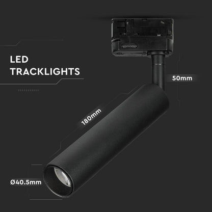 7W LED Tračno Svetilo SAMSUNG Črno 4000K - za navadno tirnico