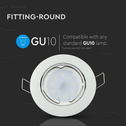 GU10 Housing Round White Adjustable angle