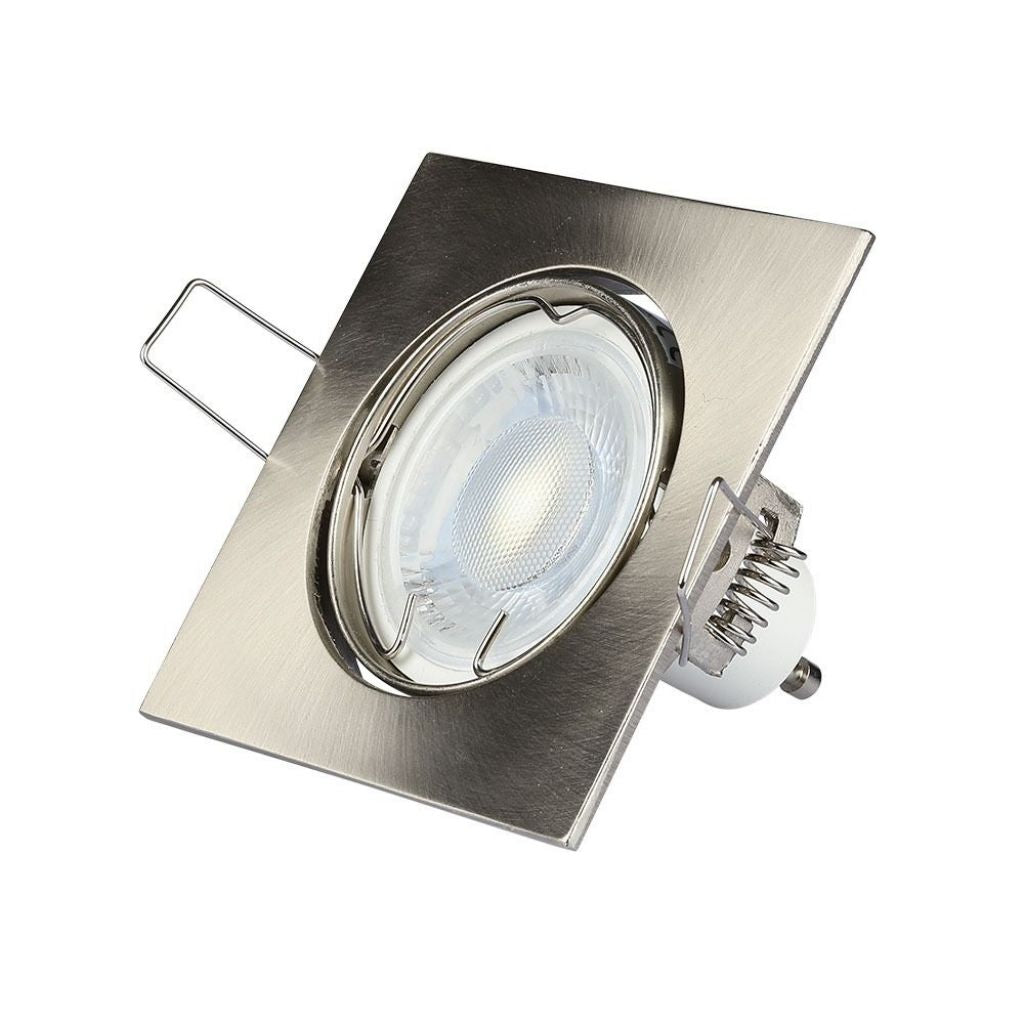 GU10 Housing Square Aluminum Nickel 12V