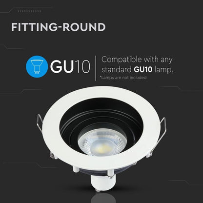 GU10 Housing Round White Black