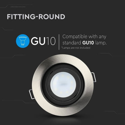 GU10 Housing Round Nickel Black