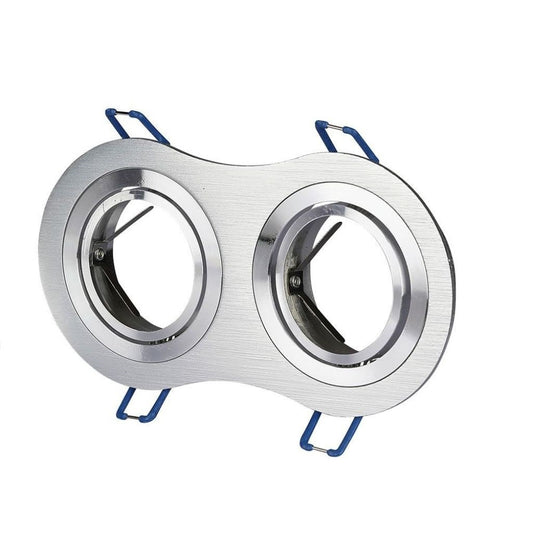 2 x GU10 Housing Round Aluminum