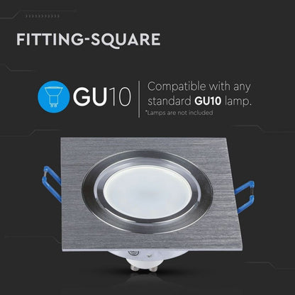 1 x GU10 Housing Square Aluminum