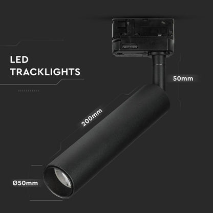 15W LED Tračno Svetilo SAMSUNG Črno 5000K - za navadno tirnico