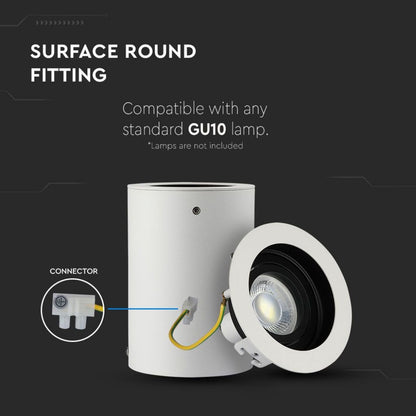 GU10 Ceiling Lamp Round White Black