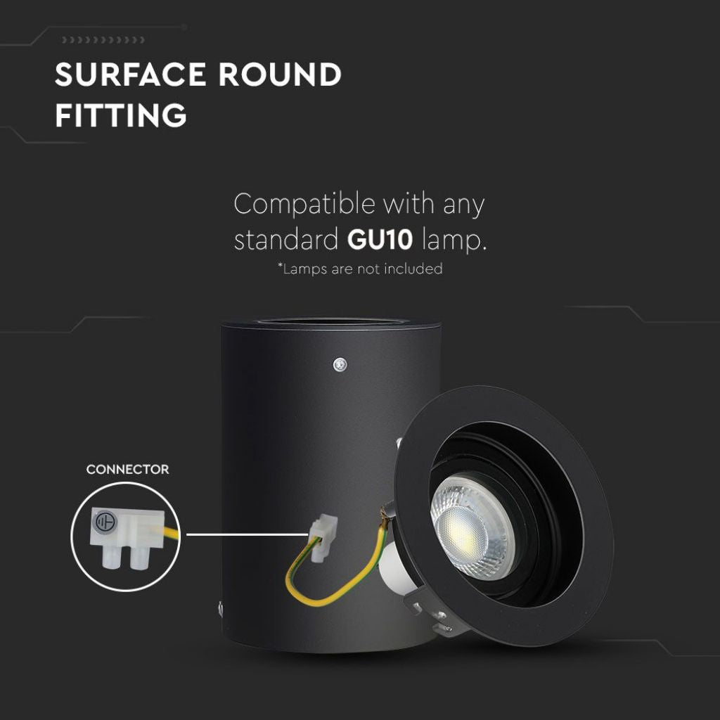 GU10 Ceiling Lamp Round Black
