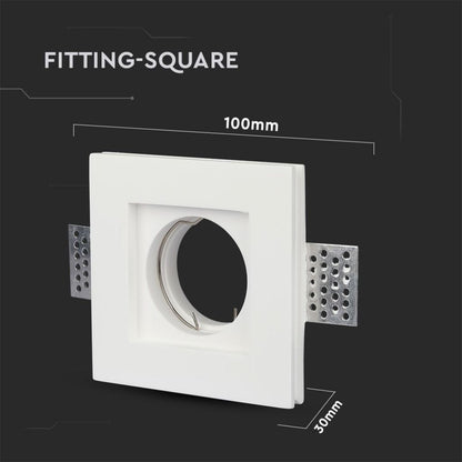 GU10 Housing Square White 100 x 100 mm