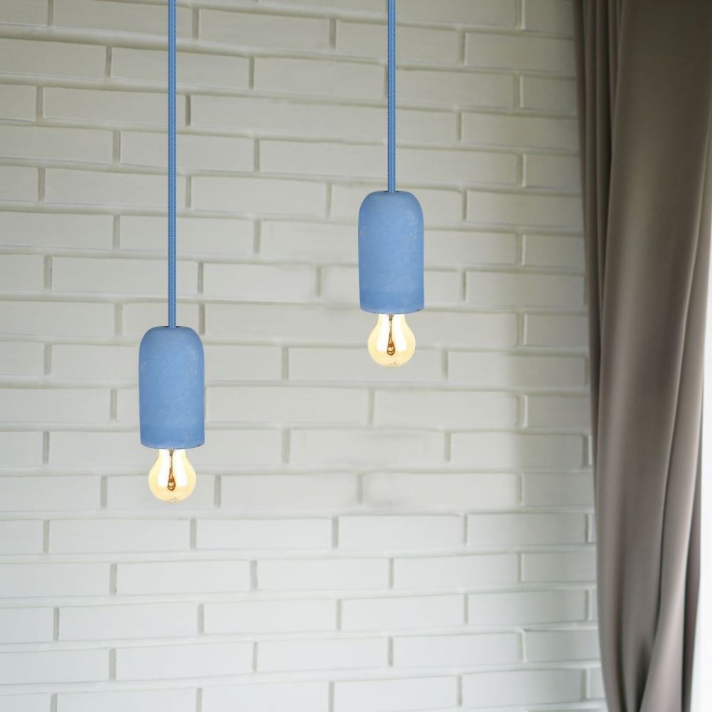 Ceiling Lamp Blue Concrete