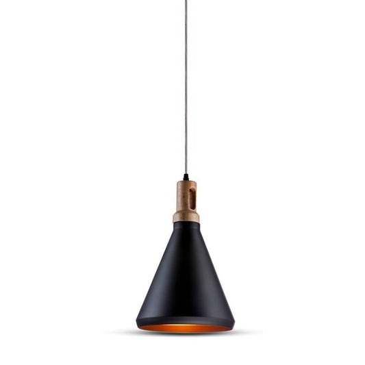Ceiling Lamp Wooden Top Black