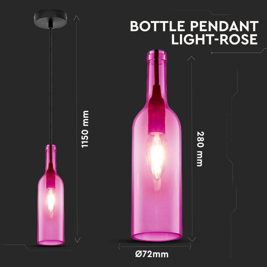 Ceiling Lamp Bottle Pink
