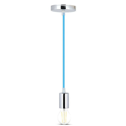 Ceiling Lamp Chrome Blue Cable