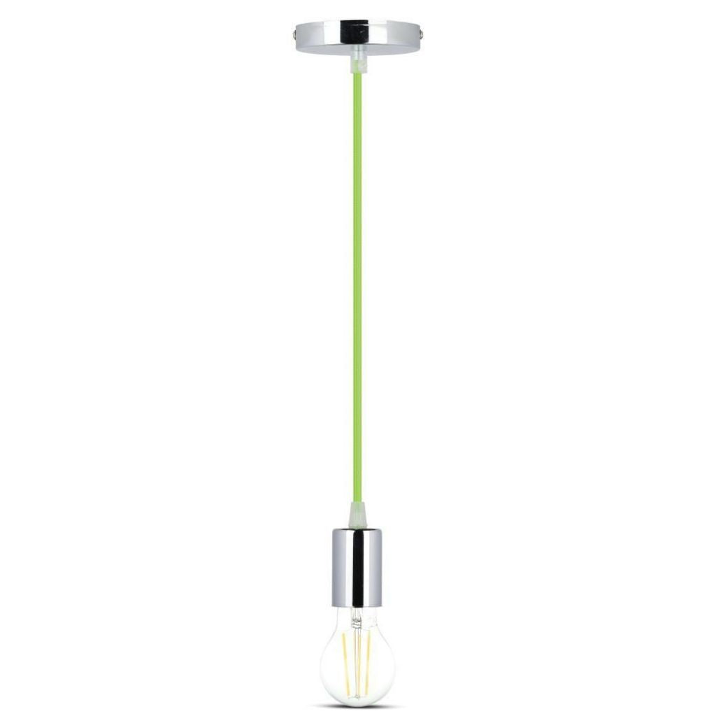 Ceiling Lamp Chrome Green Cable