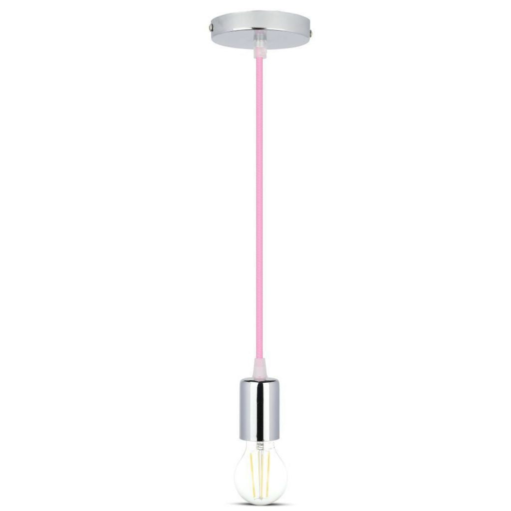 Ceiling Lamp Chrome Pink Cable
