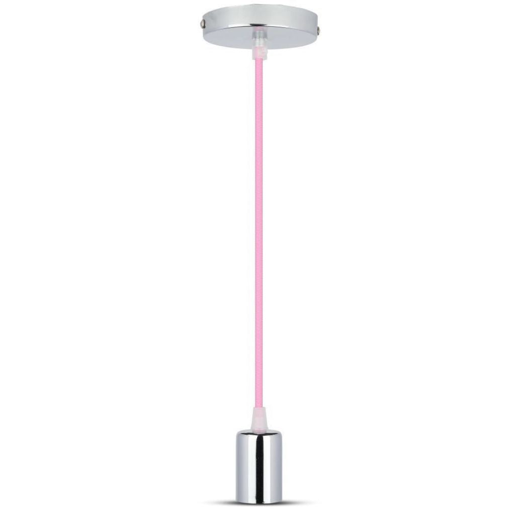 Ceiling Lamp Chrome Pink Cable