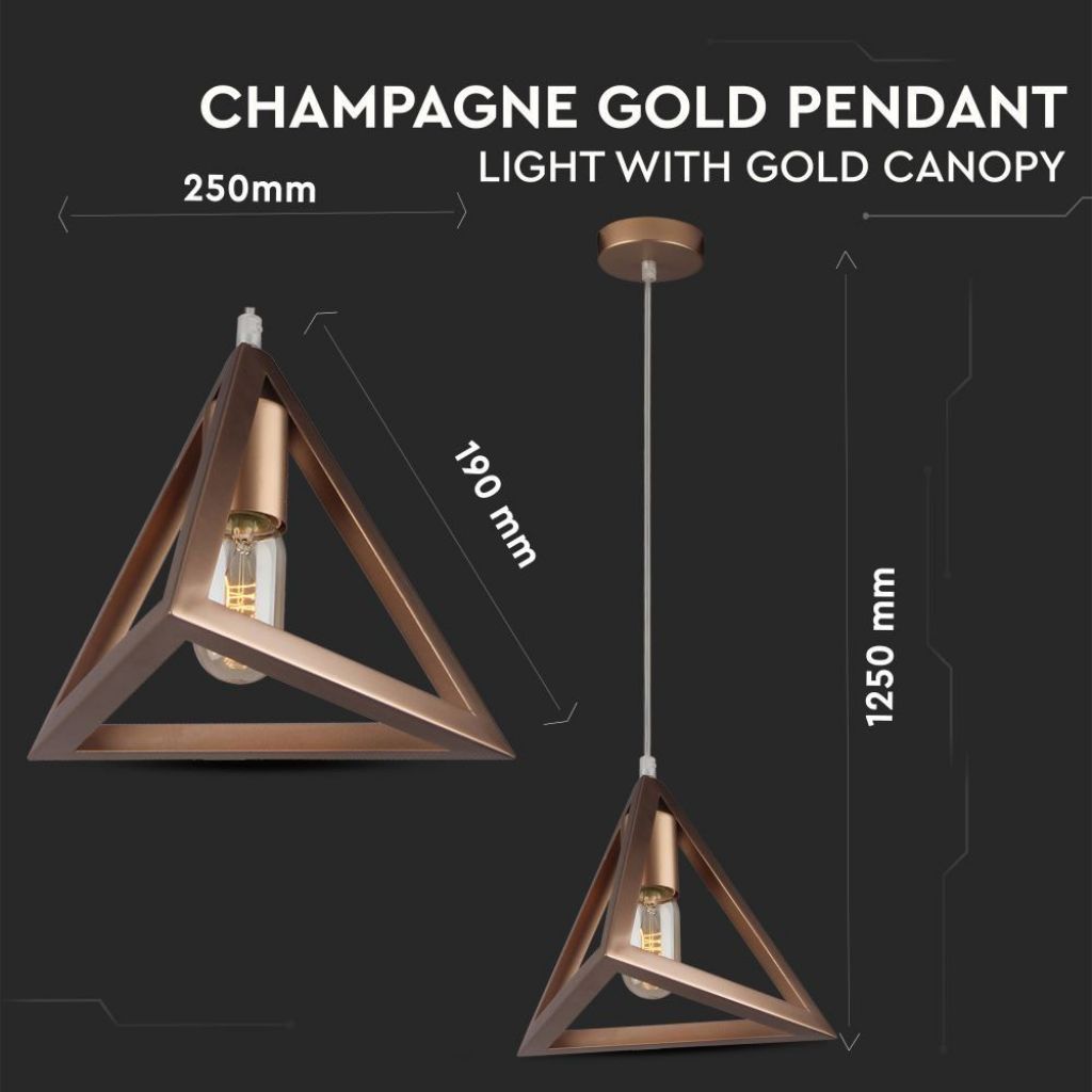 Ceiling Lamp Triangle Champagne Gold 60W