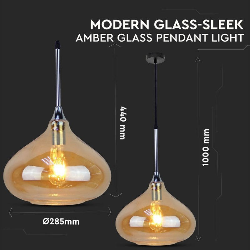 Ceiling Lamp Glass Transparent Brown 280mm