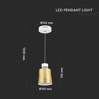 7W LED Stropna Svetilka Zlata 120mm 4000K