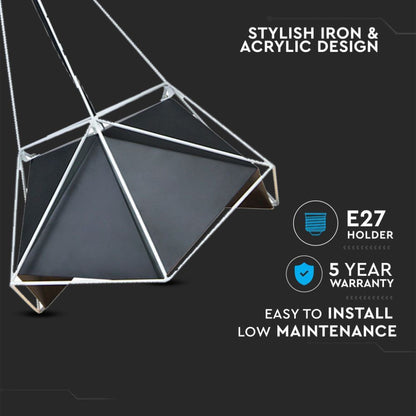 Ceiling Lamp Prizma Black 400 x 540 mm