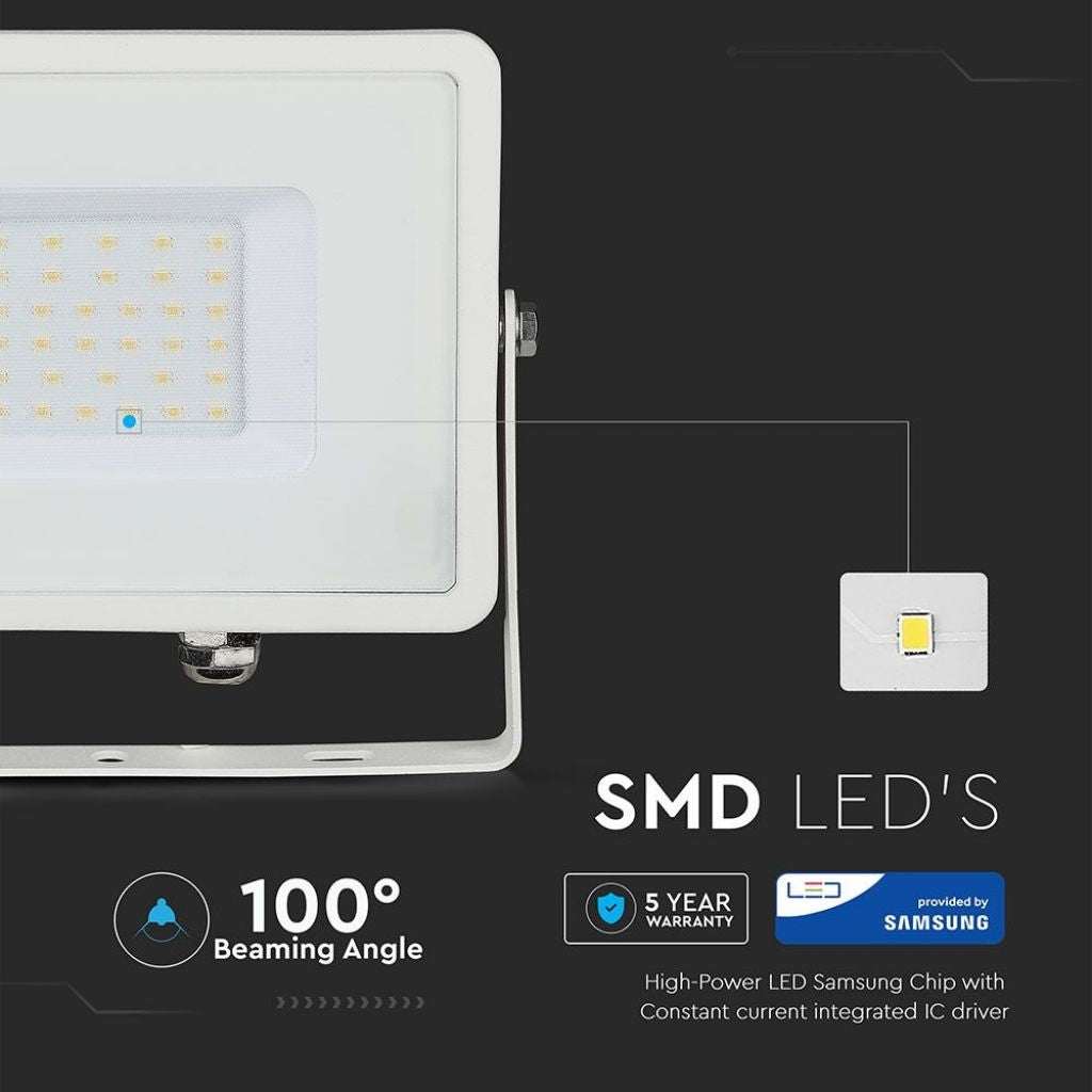 30W LED Reflector SMD SAMSUNG Thin White Housing 6400K