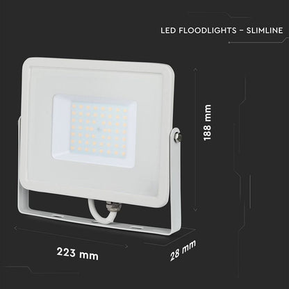 50W LED Reflector SMD SAMSUNG Thin White Housing 6400K