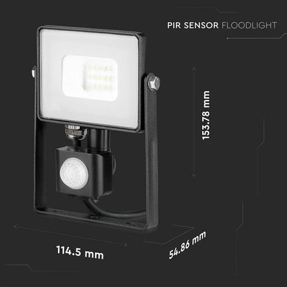 10W Senzorski Reflektor SAMSUNG Črn 6400K