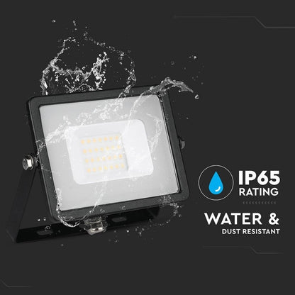 20W LED Reflektor SMD Tanek Črno Ohišje 4000K
