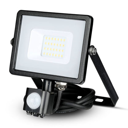 20W LED Reflektor s Senzorjem Cut-OFF Črno Ohišje 4000K