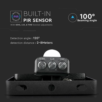 20W LED Reflector with Cut-OFF Sensor Black Housing 4000K