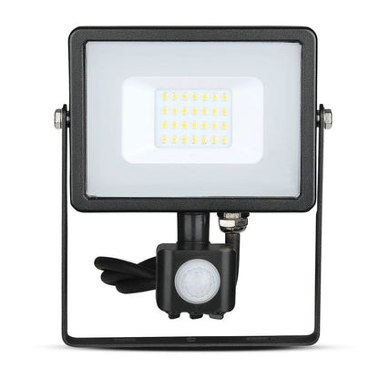 20W LED Reflektor s Senzorjem Cut-OFF Črno Ohišje 6400K