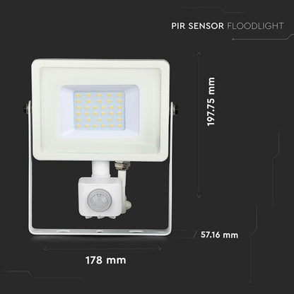 30W Senzorski Reflektor SAMSUNG Bel 6400K
