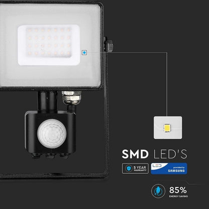 30W Sensor Reflector SAMSUNG Black 3000K