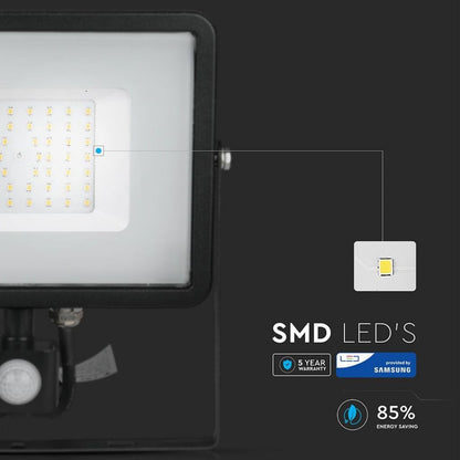 50W Sensor Reflector SAMSUNG Black 4000K