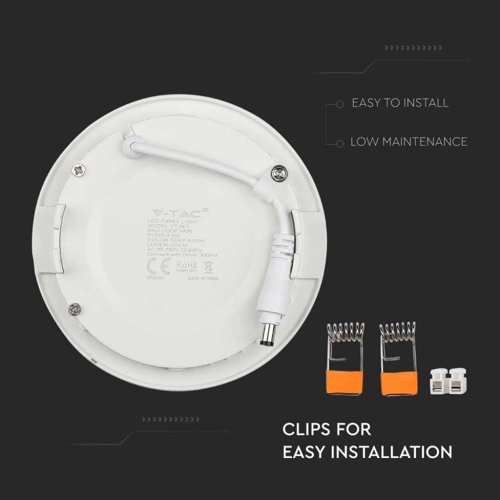 6W LED Panel Premium Round 2700K