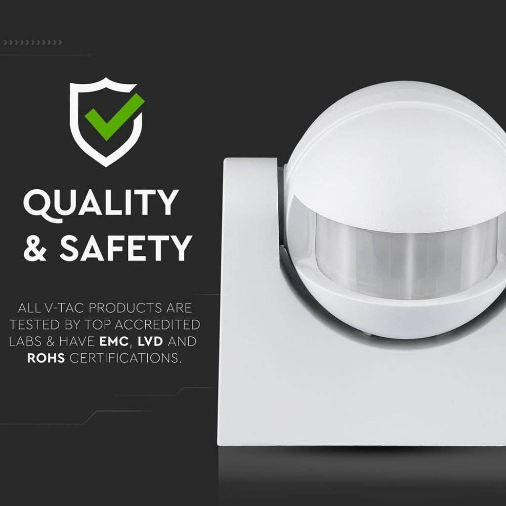 Motion sensor PIR White Wall-mounted 180 angle/up to 12m/up to 1200w