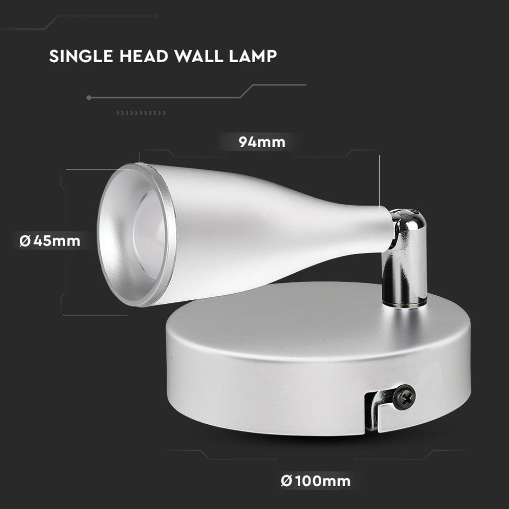 4.5W LED Stenska Svetilka Bela 4000K