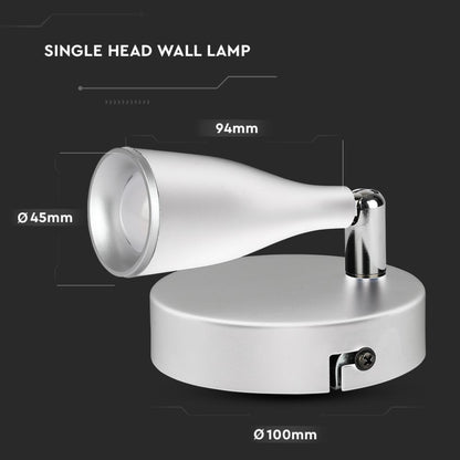 4.5W LED Stenska Svetilka Bela 4000K