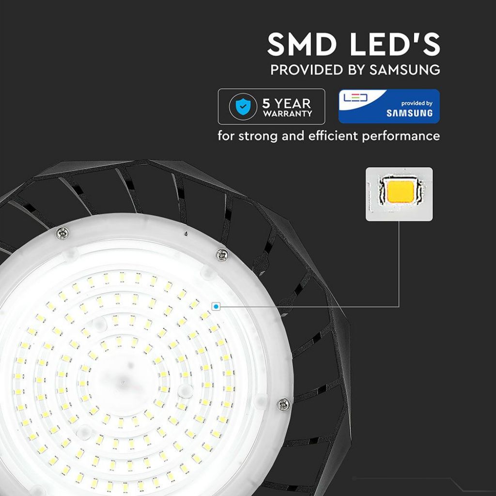 Skladiščni Reflektor SAMSUNG & Driver 100W 90kot Črn 120 lm/Watt 4000K