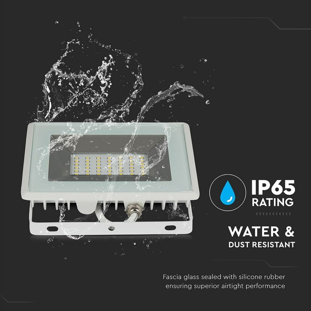 30W LED Reflektor 6500K E-Series Belo Ohišje Normalno Bela