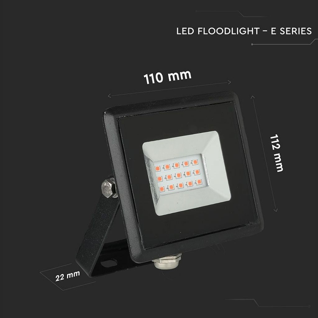 10W LED Reflektor SMD E-Series Črno Ohišje Rdeča IP65