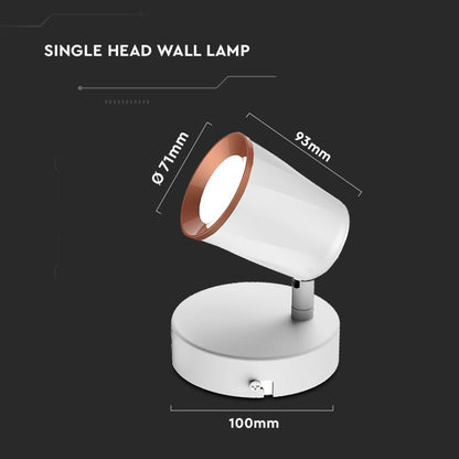 5W LED Stenska Svetilka Bela-Rose 4000K