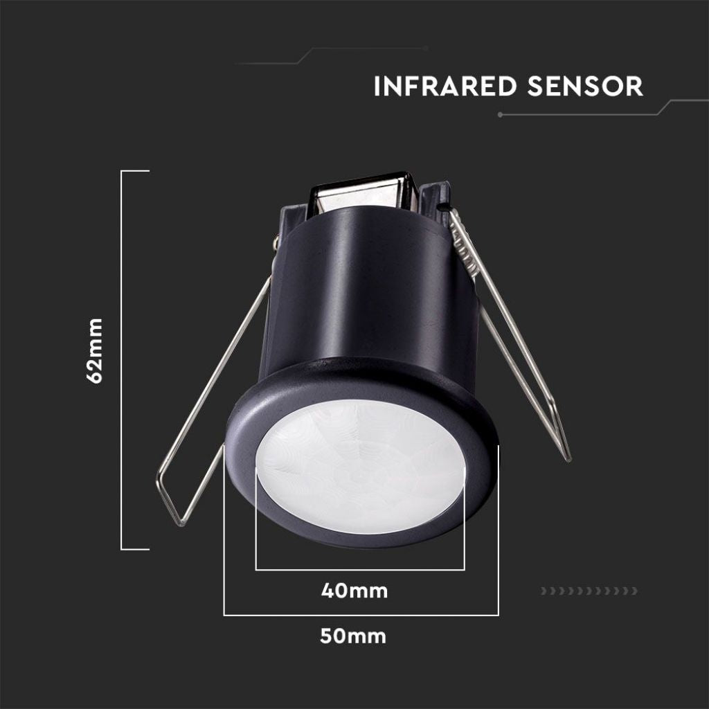 Motion Sensor PIR Built-in Thin Black 360kot/up to 8m 800w