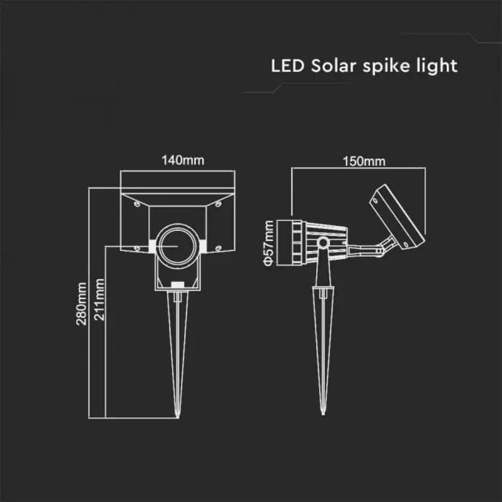 LED Talna Solarna Svetilka 4000K 2W IP65