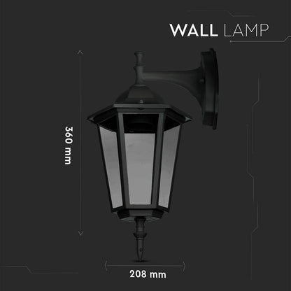 Outdoor Wall Lamp E27 Matt Black 12V