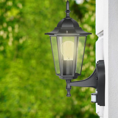 Outdoor Wall Lamp Sensor E27 Matt Black