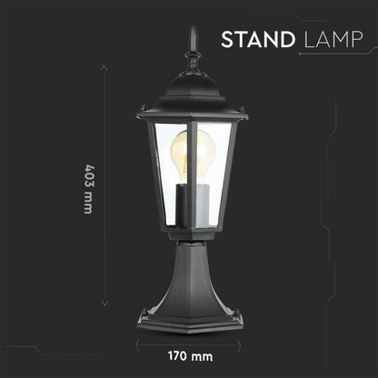 Outdoor Lamp E27 30cm Matt Black Lantern